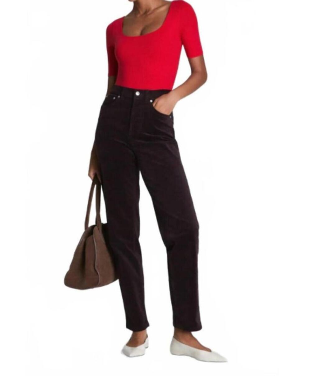 SPANX Straight Leg Jeans in Dark Brown